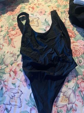 aerie Black One-Piece Bodysuit Size Small